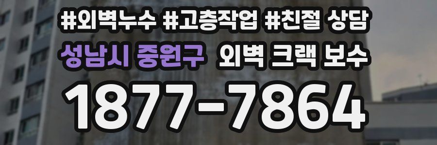성남시 중원구 외벽 크랙 보수