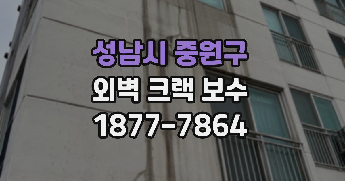 성남시 중원구 외벽 크랙 보수