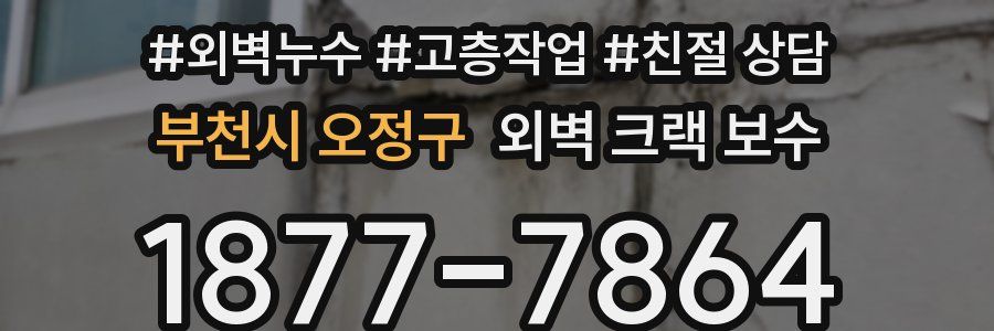 부천시 오정구 외벽 크랙 보수