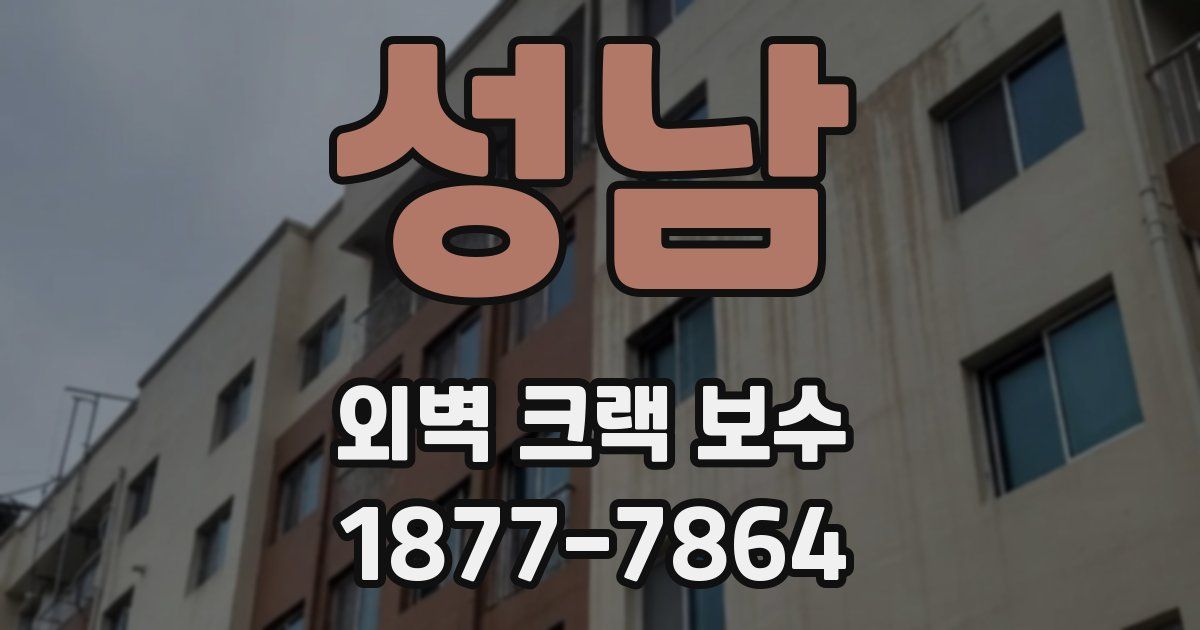 성남 외벽 크랙 보수