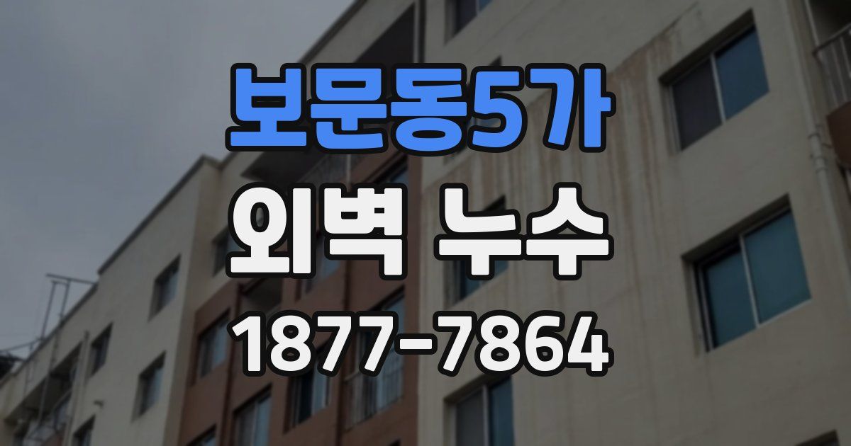 보문동5가 외벽 누수