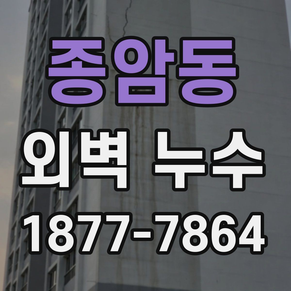 종암동 외벽 누수 보수 방법을 정리해보면