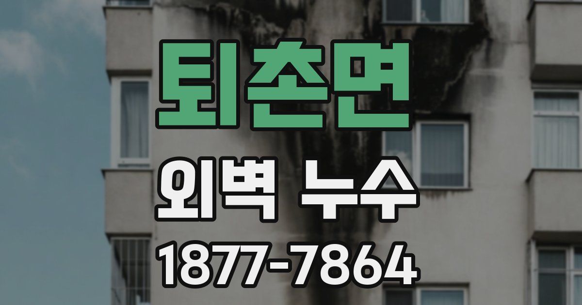 퇴촌면 외벽 누수
