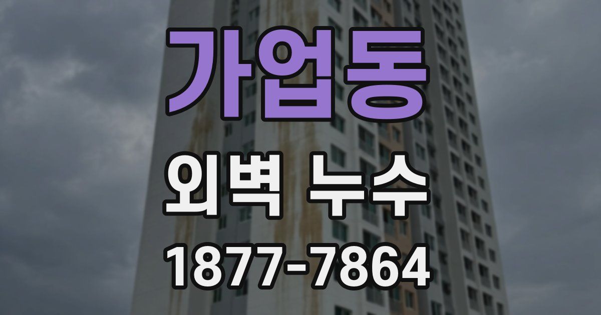 가업동 외벽 누수