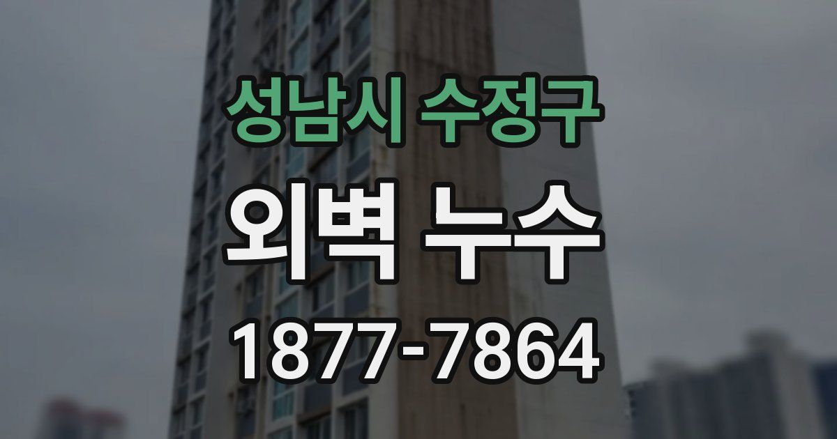 성남시 수정구 외벽 누수