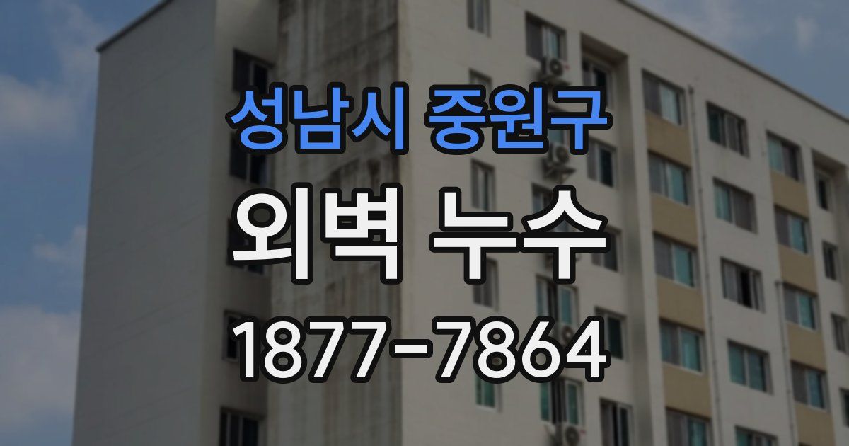성남시 중원구 외벽 누수