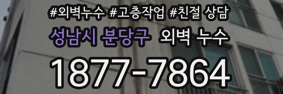성남시 분당구 외벽 누수