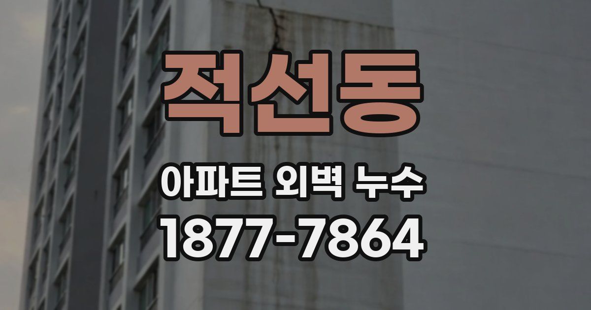 적선동 아파트 외벽 누수