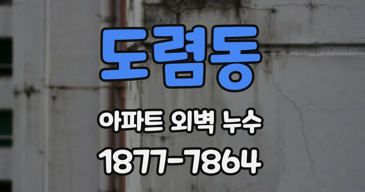 도렴동 아파트 외벽 누수