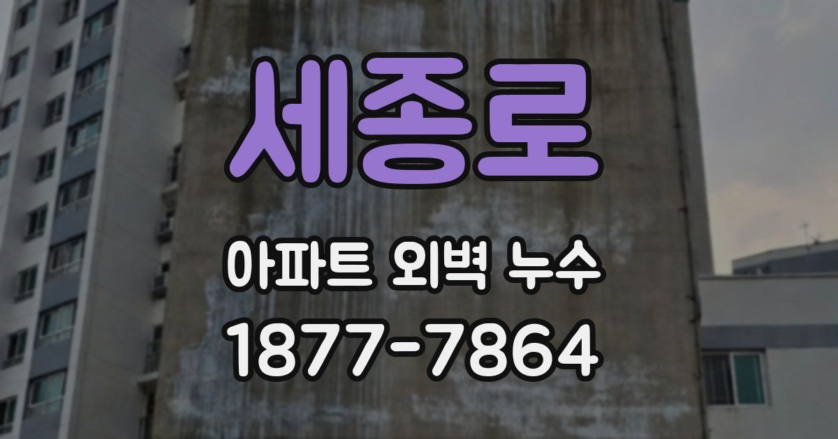 세종로 아파트 외벽 누수