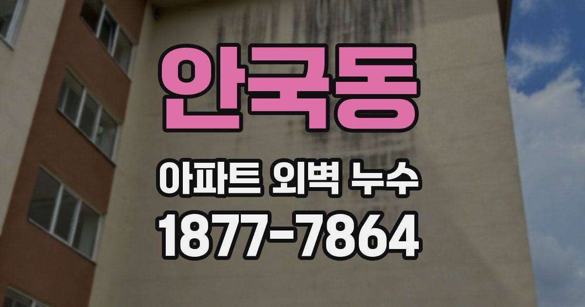 안국동 아파트 외벽 누수