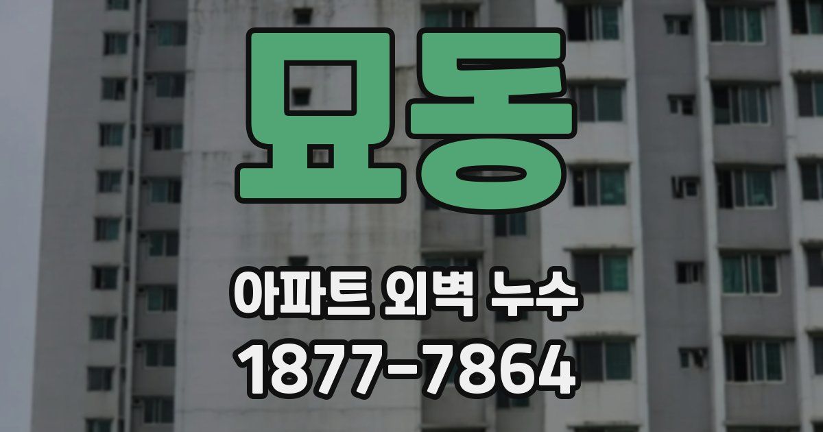 묘동 아파트 외벽 누수