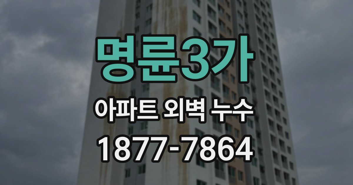 명륜3가 아파트 외벽 누수