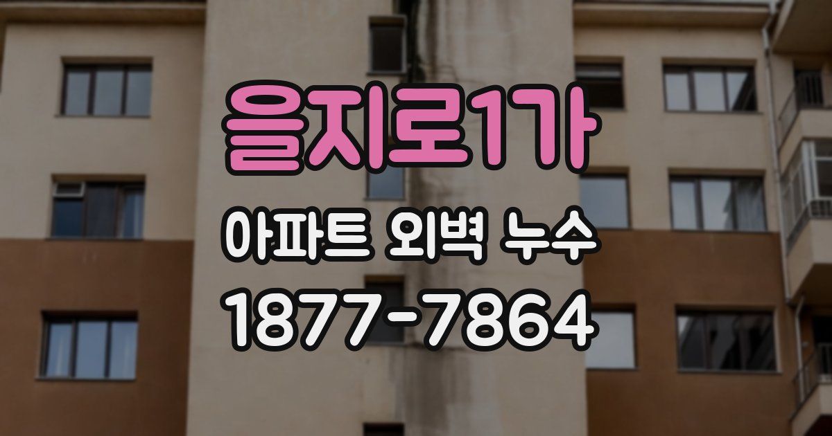 을지로1가 아파트 외벽 누수