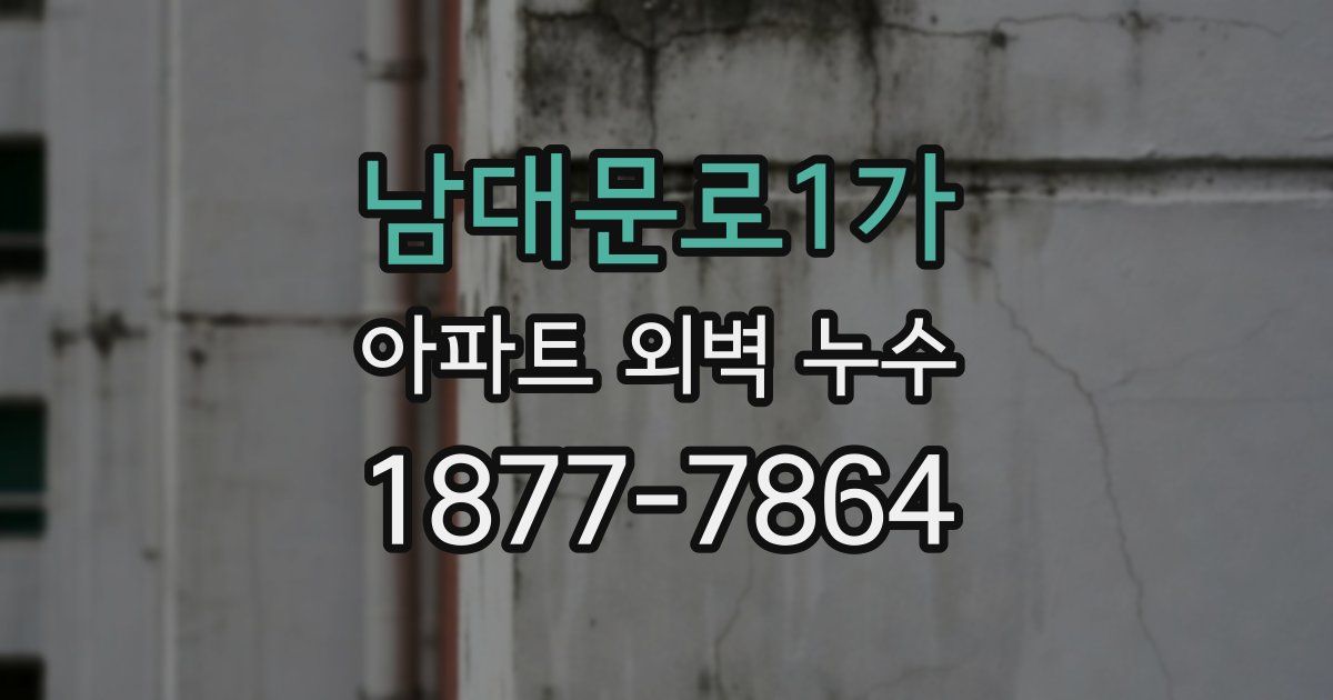 남대문로1가 아파트 외벽 누수