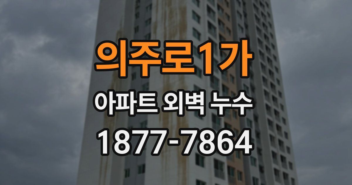 의주로1가 아파트 외벽 누수