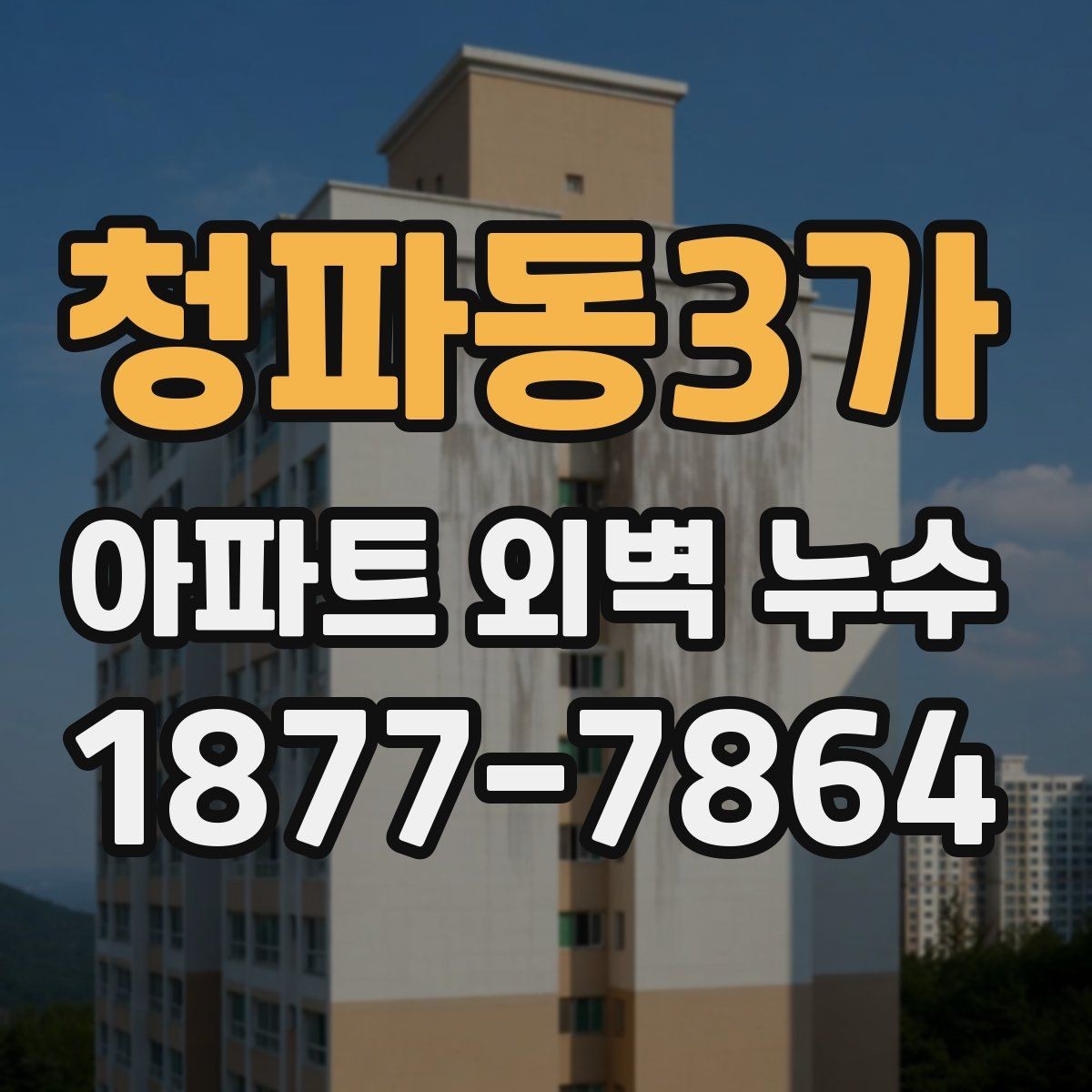 청파동3가 아파트 외벽 누수 보수 시기 판단하는 방법