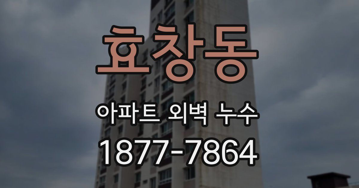 효창동 아파트 외벽 누수
