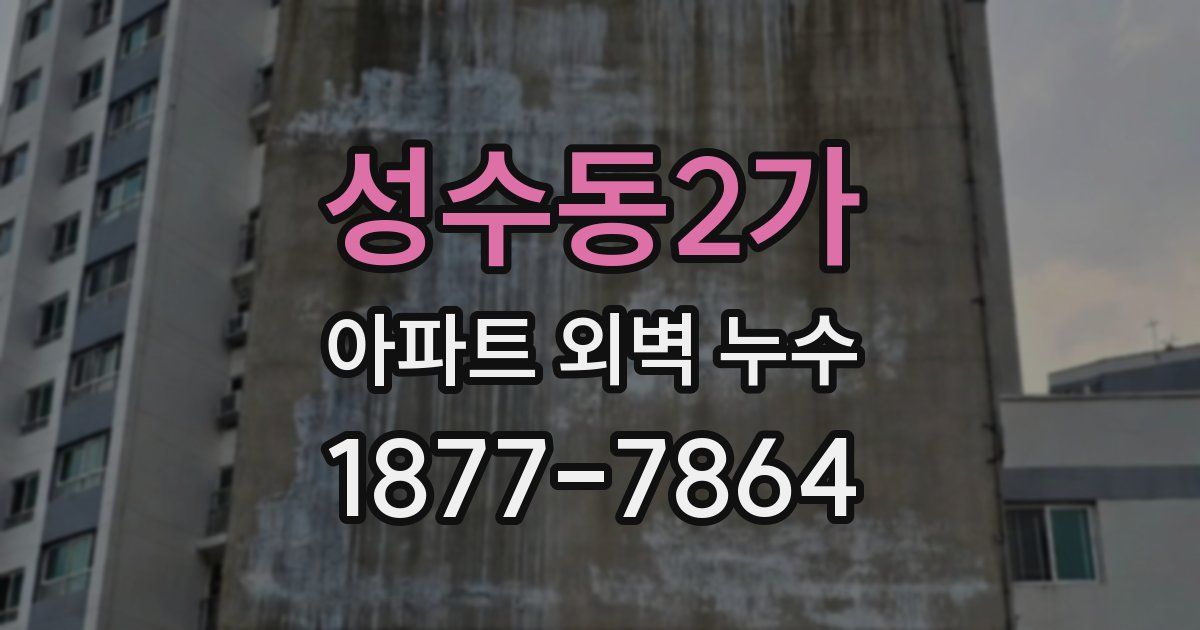 성수동2가 아파트 외벽 누수