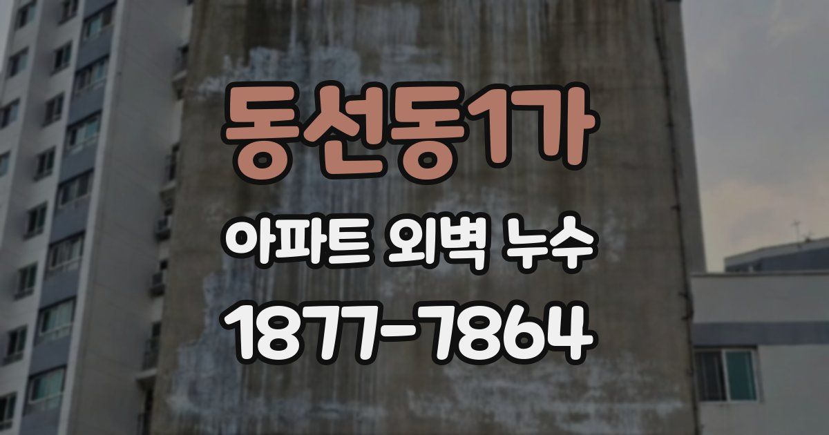 동선동1가 아파트 외벽 누수
