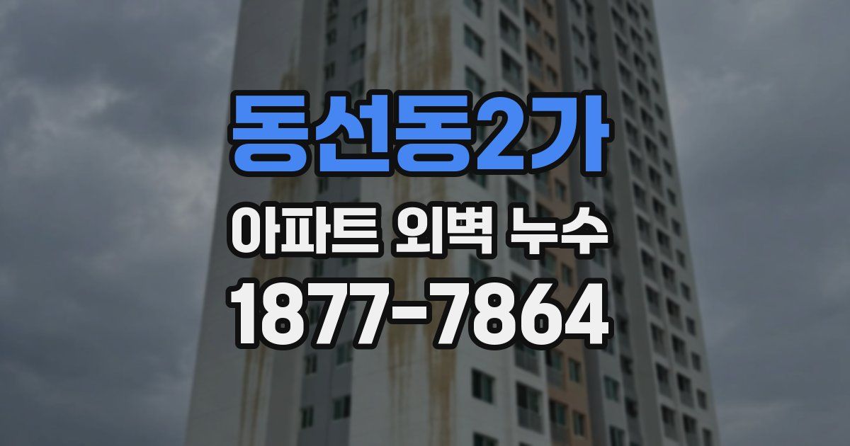 동선동2가 아파트 외벽 누수