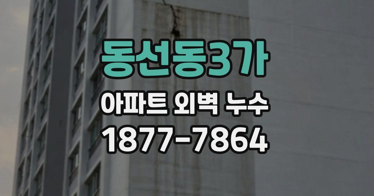 동선동3가 아파트 외벽 누수
