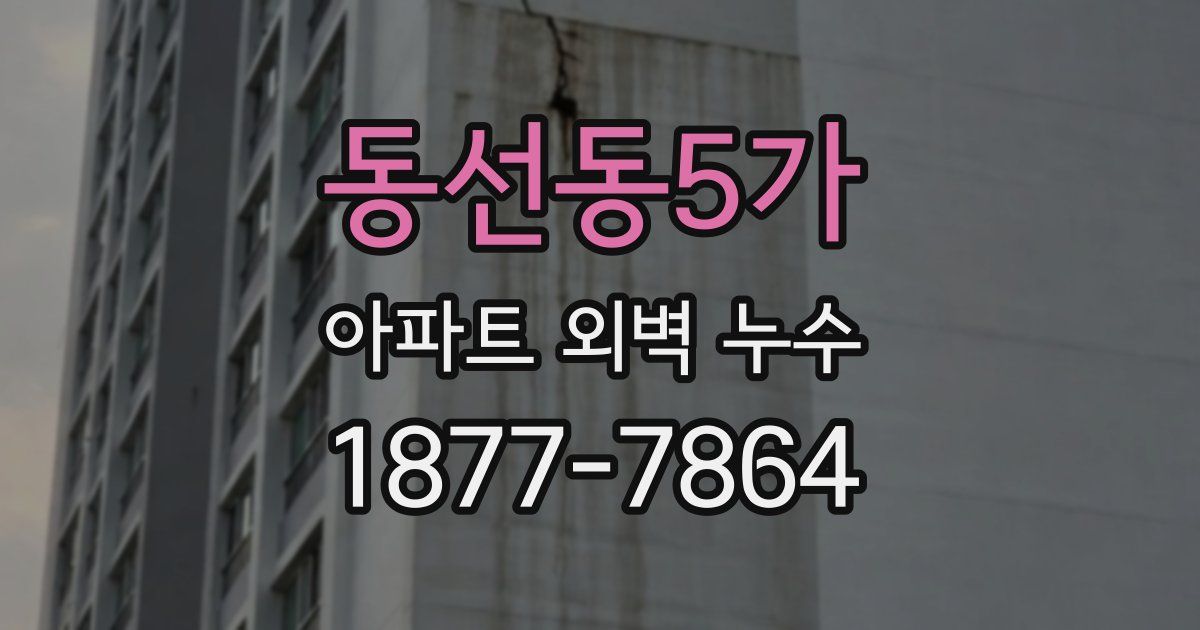 동선동5가 아파트 외벽 누수