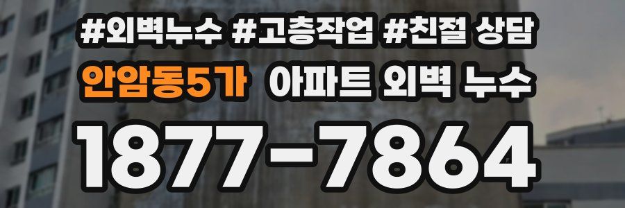안암동5가 아파트 외벽 누수