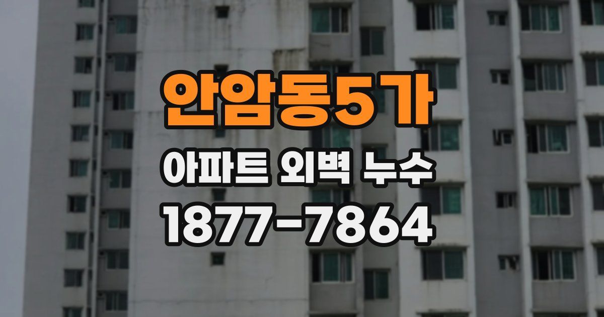 안암동5가 아파트 외벽 누수