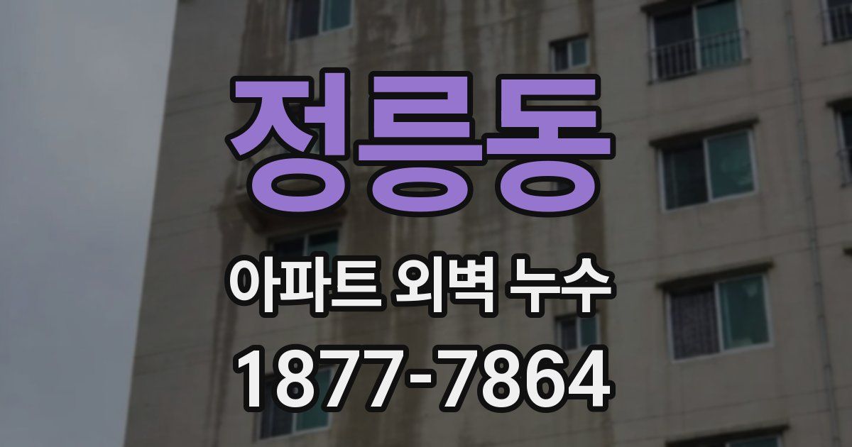 정릉동 아파트 외벽 누수