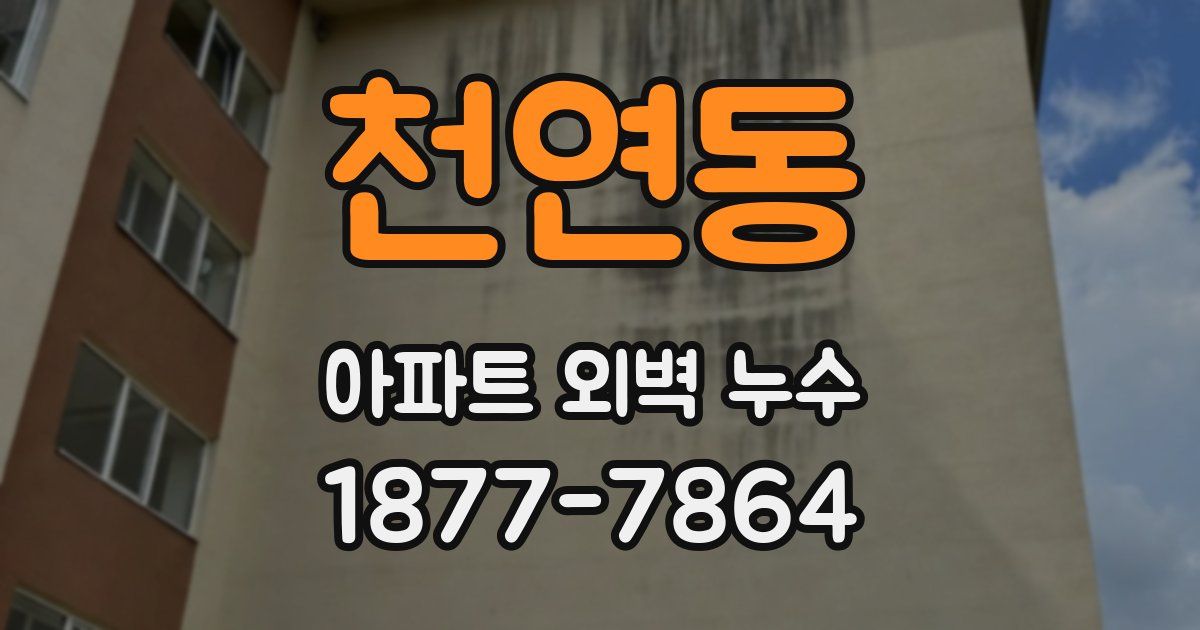 천연동 아파트 외벽 누수