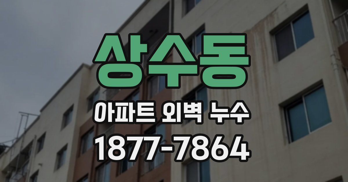 상수동 아파트 외벽 누수