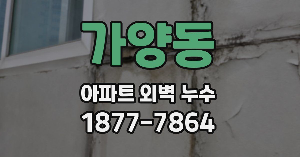 가양동 아파트 외벽 누수