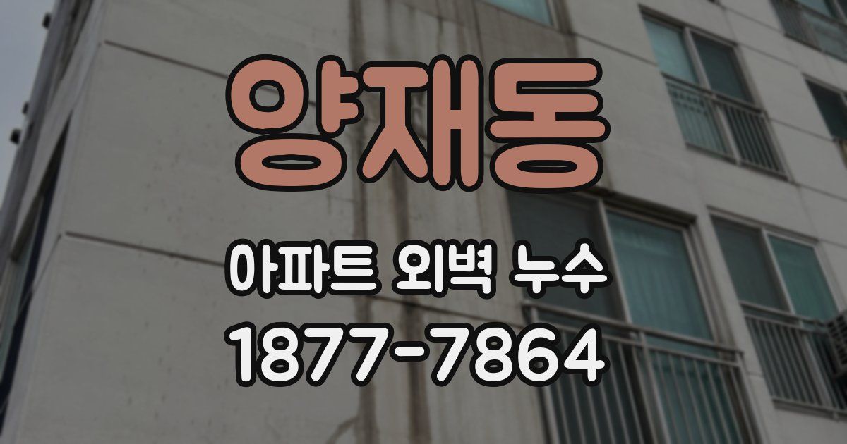 양재동 아파트 외벽 누수