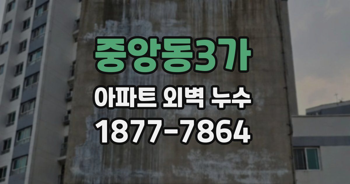 중앙동3가 아파트 외벽 누수