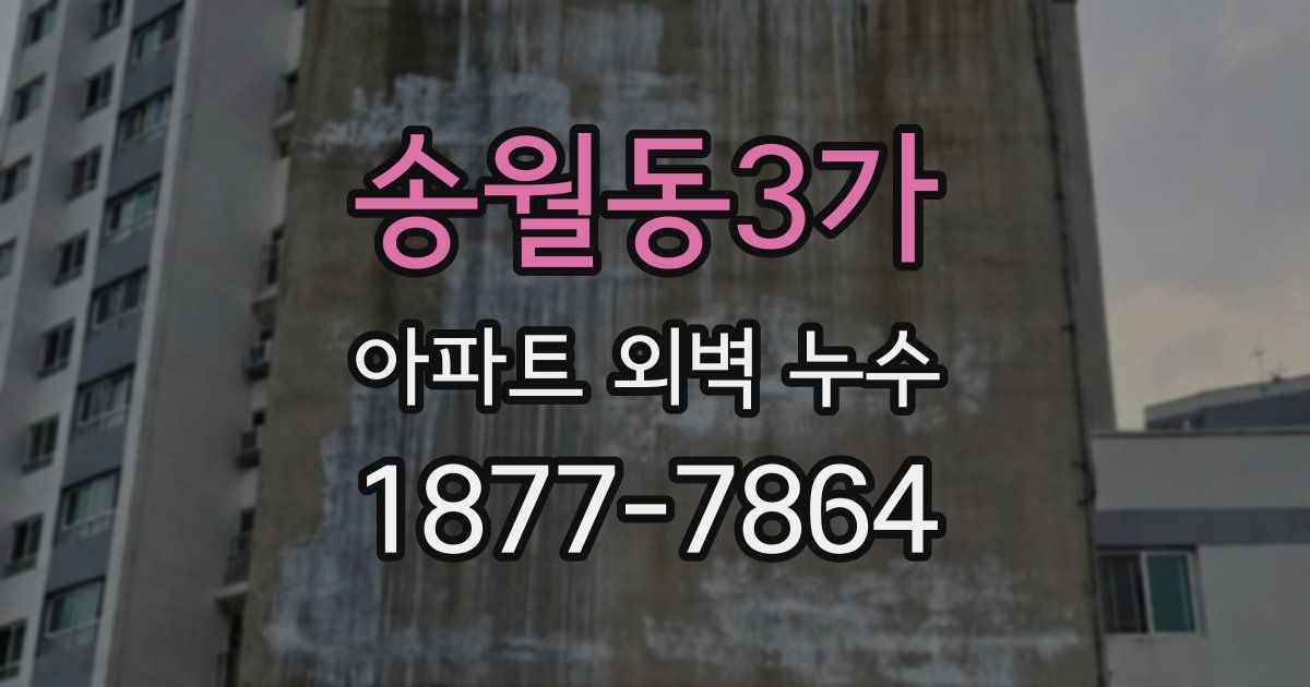송월동3가 아파트 외벽 누수