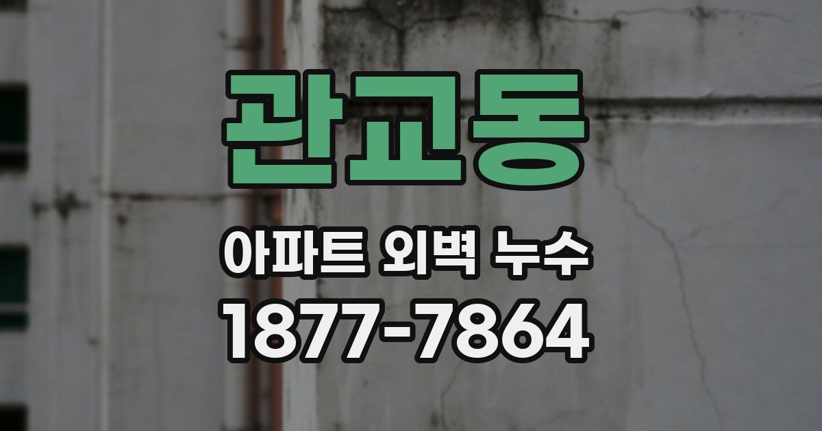 관교동 아파트 외벽 누수