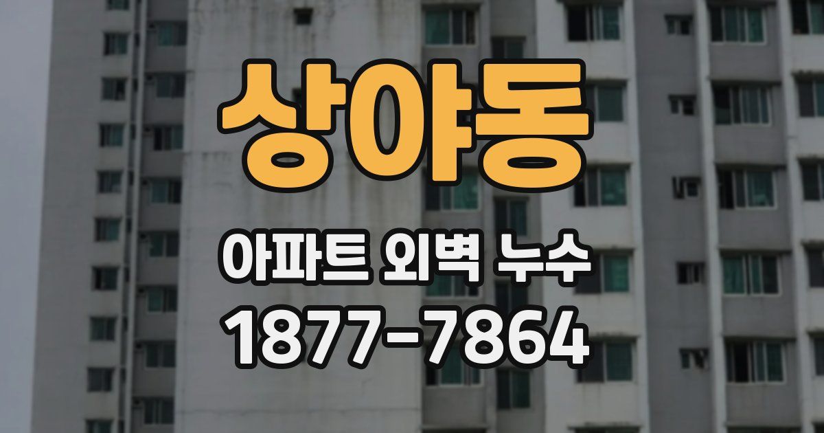 상야동 아파트 외벽 누수