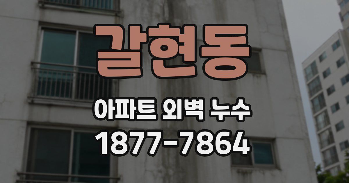 갈현동 아파트 외벽 누수