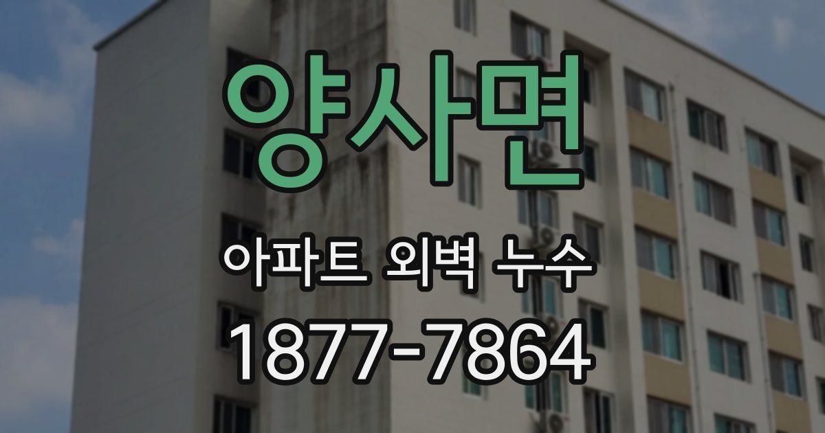 양사면 아파트 외벽 누수