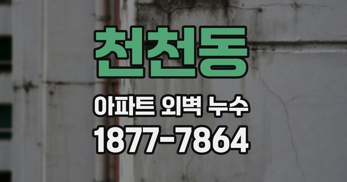 천천동 아파트 외벽 누수