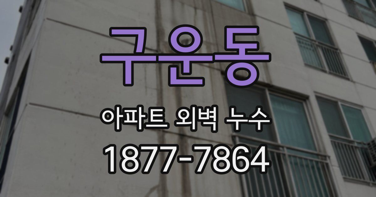 구운동 아파트 외벽 누수