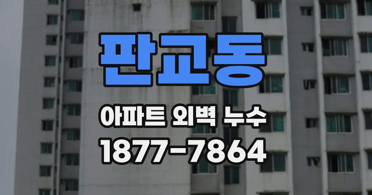 판교동 아파트 외벽 누수