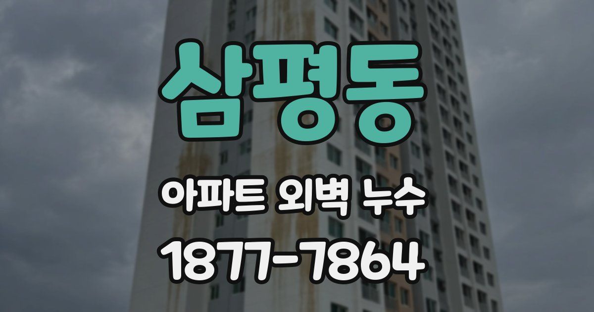 삼평동 아파트 외벽 누수