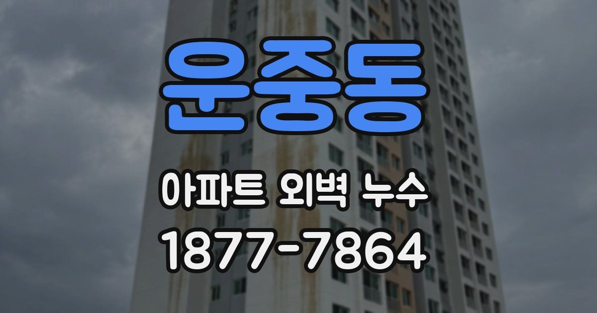 운중동 아파트 외벽 누수