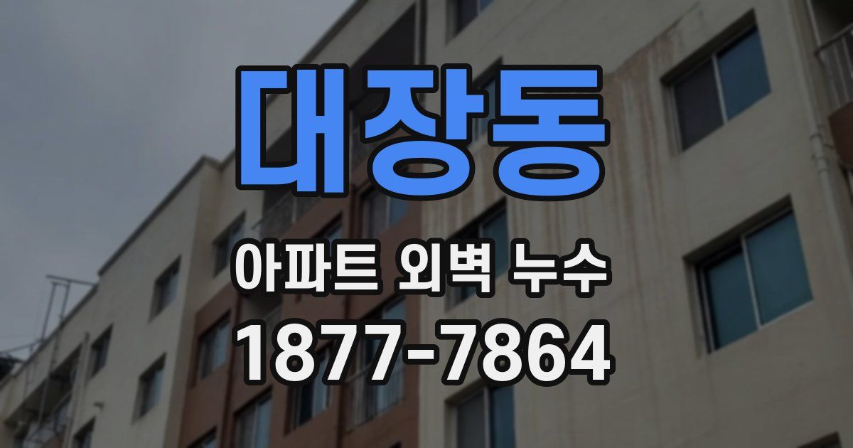 대장동 아파트 외벽 누수