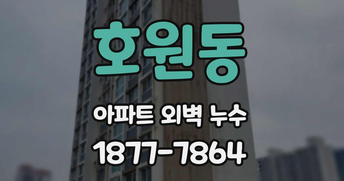 호원동 아파트 외벽 누수
