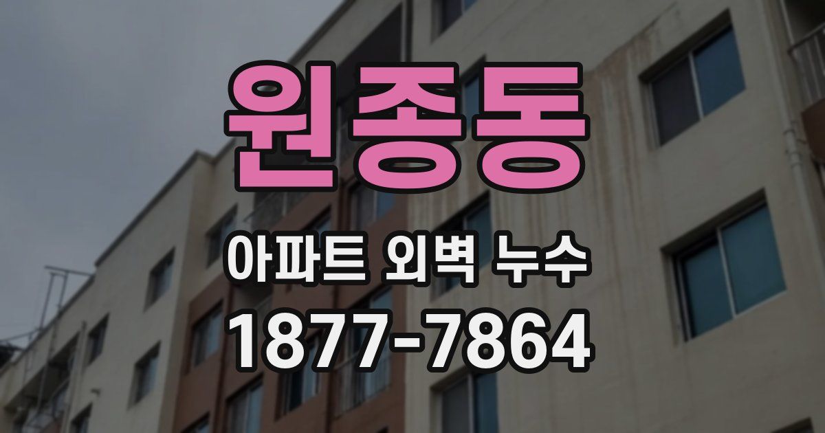 원종동 아파트 외벽 누수