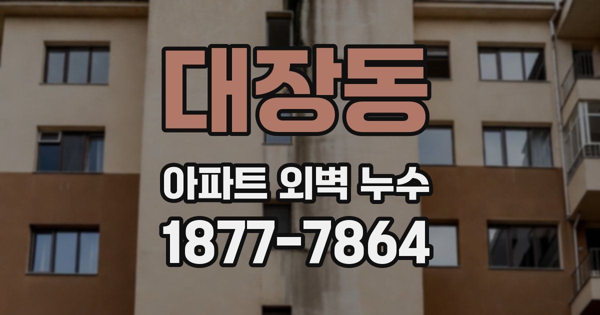 대장동 아파트 외벽 누수