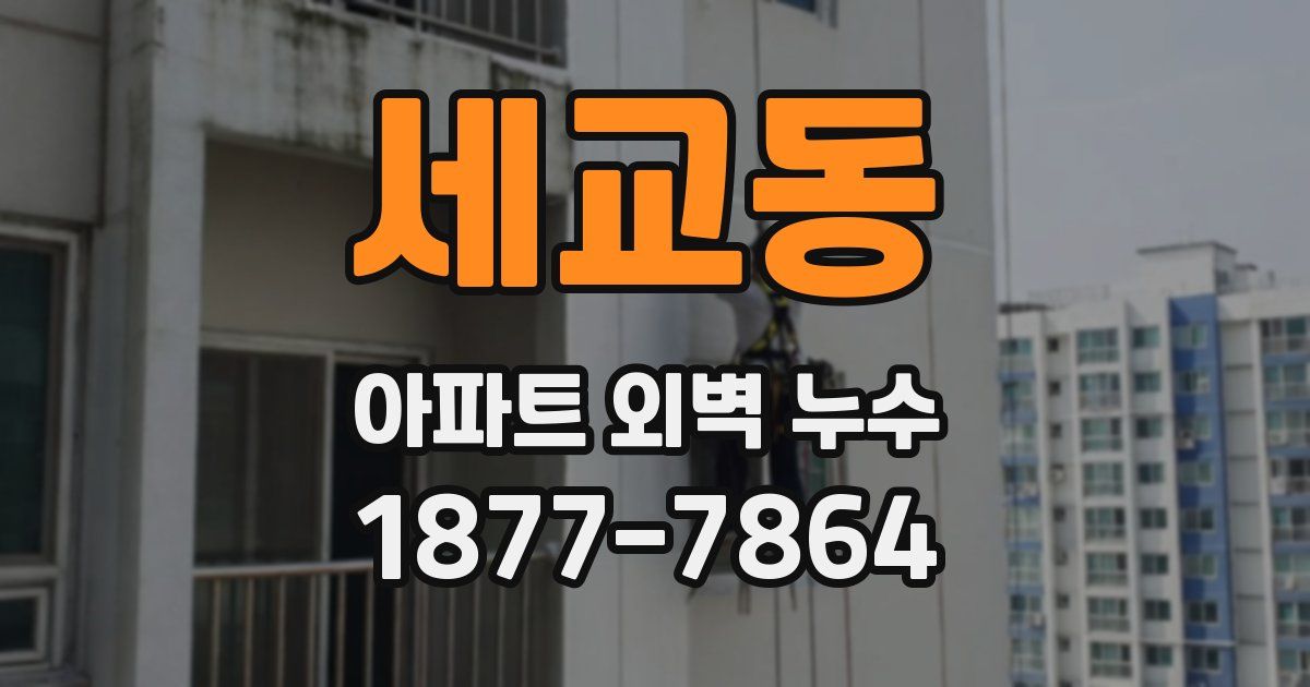 세교동 아파트 외벽 누수